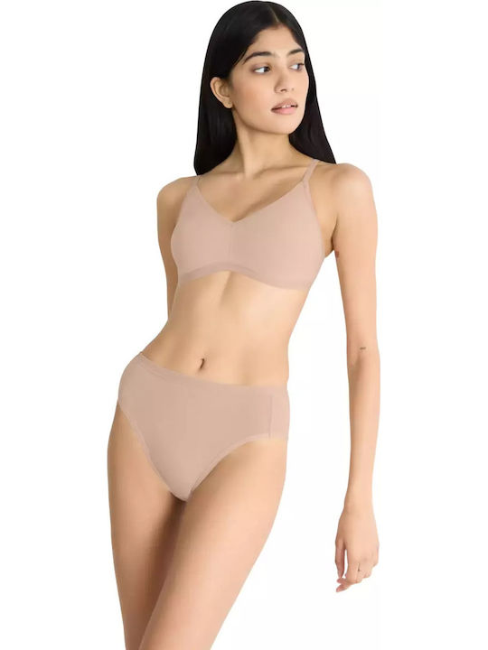 Sloggi Βαμβακερά Women's Slip 3Pack Beige