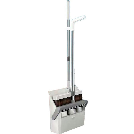 Set Mătură și Fară Flippy Mâner Pieptene Dinți Mătură Curățare Rotativă Pliabilă Detasabilă Oțel Inoxidabil Polipropilenă 99 X 30 Cm Gri