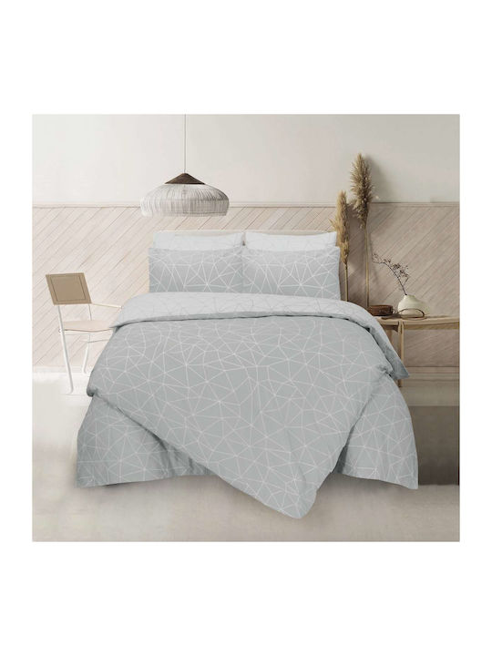 Espree Set Cotton Duvet Cover Single with Pillowcase 160x240cm Mila Gray