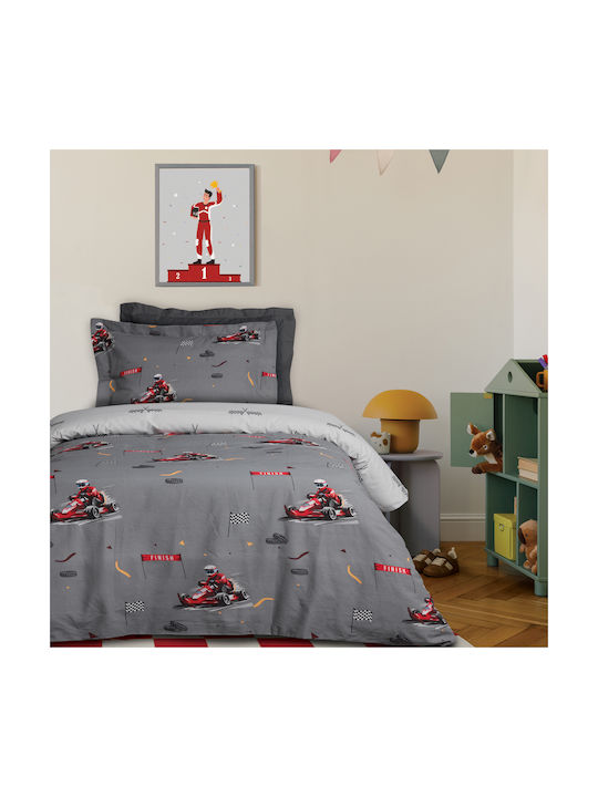 Das Home Σετ Μονά Racing Fun Grey 170x260cm