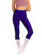 Women's Cropped Training Legging Shiny & High Waisted Purple