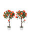 Outsunny Artificial Camellia Plant 21 Flowers Pot Filled Cement Moss Ø18x90 cm Orange 844-340v01og
