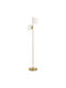 HomCom Lampa de podea Î165xL28cm. cu Soclu pentru Bec E27 Auriu