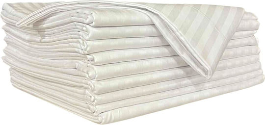 Decotelia 10 Stück Hotel Bettlaken Satin Stripe Angepasst 80% Baumwolle 220 Tc 170x280