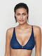 Triangle Triangle Bra without Padding without Underwire Blue