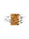 Homemarkt Wall Decor Birds Hm4749-leaves Metal Black-wood 140x3 Depth X70cm