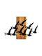 Homemarkt Wall Decor Birds Hm4759 Metal Leaves Black-Wood 58x3 Depth X84h