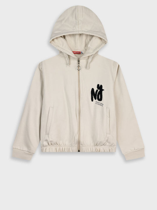 Kids Sweatshirt Cardigan with Hood Vanilla