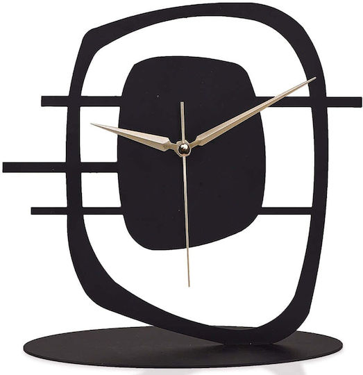 Tabletop Clock Macerie 901lmn1148 20x10x22cm Black Aberto Design Metal