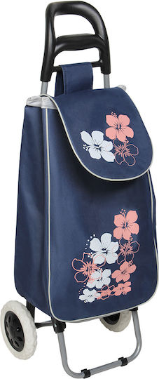 Stoff Einkaufswagen Blau 34x28x93cm