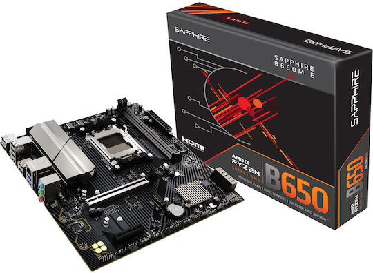 Sapphire B650M-E Motherboard Micro ATX με AMD AM5 Socket 52112-04-40G