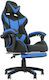Scaun Gaming Din piele ecologică cu Suport pentru picioare Albă