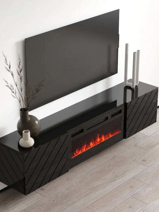 Шкаф за телевизор Дървен Black - Black Glossy Д182.6xШ34.5xВ37.5см