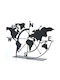 Decorative Tabletop World Map 901lmn1111 18x26cm Black Aberto Design Metal