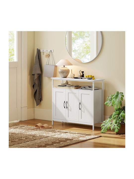 Sideboard made of Wood & Metal White 100x35x88cm