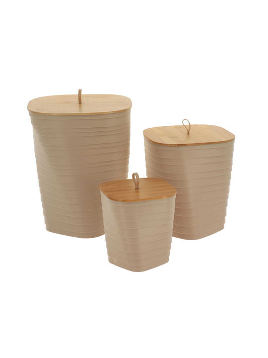 Σετ 3 Καλάθια Μπάνιου Pp Bamboo 3 Μεγέθη 30χ24χ234 Cm Eurocasa