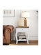 Bedside Table Wooden White 45x35x55cm
