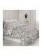 Espree Set Baumwoll-Bettbezug Einzeln mit Kissenbezug 160x240cm Thistle Grau