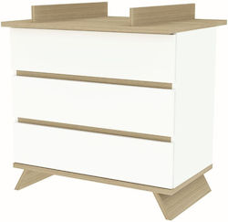 Βρεφική Συρταριέρα με 3 Συρτάρια Λευκή 50x90x88cm