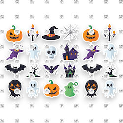 Βρώσιμα Διακοσμητικά Σχέδια Halloween V4 24τμχ
