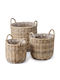 Scandinavian Collection Σετ Διακοσμητικά Καλάθια Rattan Μπεζ 3τμχ