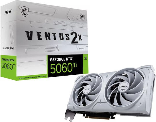 MSI GeForce RTX 5060 Ti 16GB GDDR7 Ventus 2X OC White Graphics Card