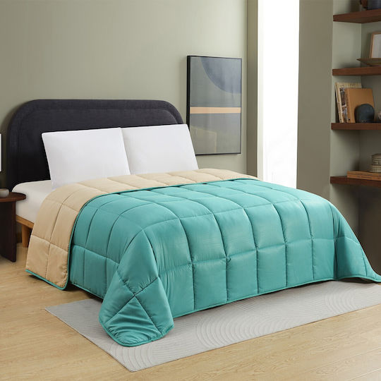 Melinen Пухено Единично с Пълнеж Microfiber 160x220бр Brooklyn Petrol/beige 300 г/м²Gsm 9 togs Togs