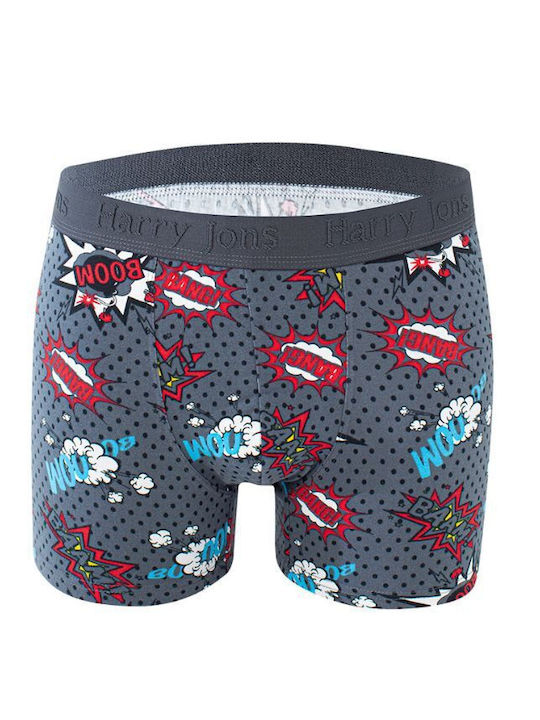 Herren Boxershorts Dark Grey mit Mustern 1Packung