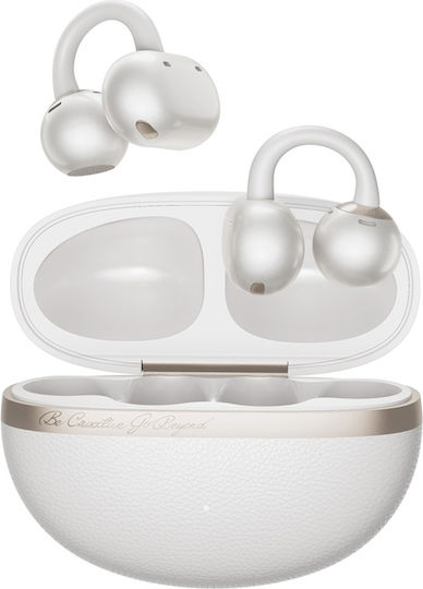 QCY Crossky C50 Open Ear Bluetooth Handsfree Earphones with Sweat Resistance and Charging Case White