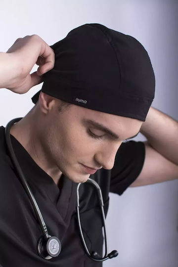 Numascrubs Men's Black Surgical Cap