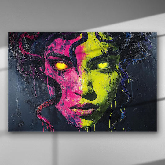 Enigmatic Portrait Neo-Futuristic Colors – Canvas Painting 150 X 100cm
