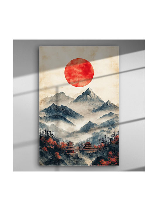 Japanese Sunset Back Mountains – Canvas Painting 67 X 45cm