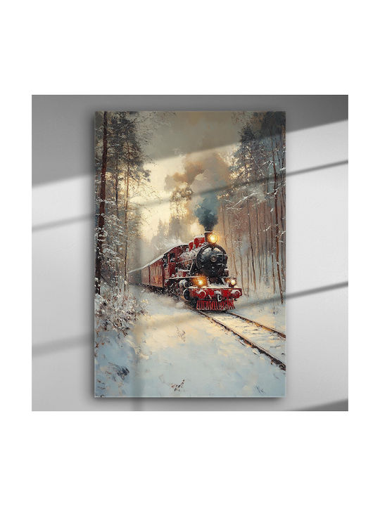 Nostalgic Train In The Snow – Canvas Painting 150 X 100cm