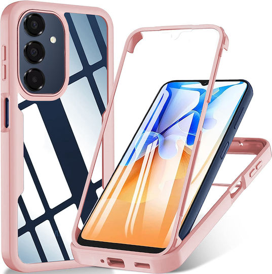 Techsuit ColorVerse 360 Vollschutz Silikon Set mit gehärtetem Glas Rosa (Galaxy A16 Oppo A17)