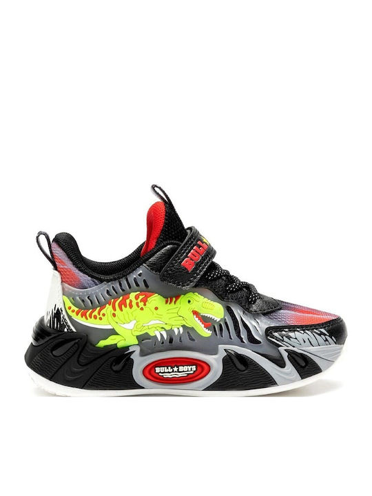 Παιδικά Sneakers με Σκρατς & Φωτάκια Μαύρα