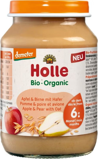Holle Fruit-Vegetable Puree with Flavor Apple & Pear 190gr for 6+ Months