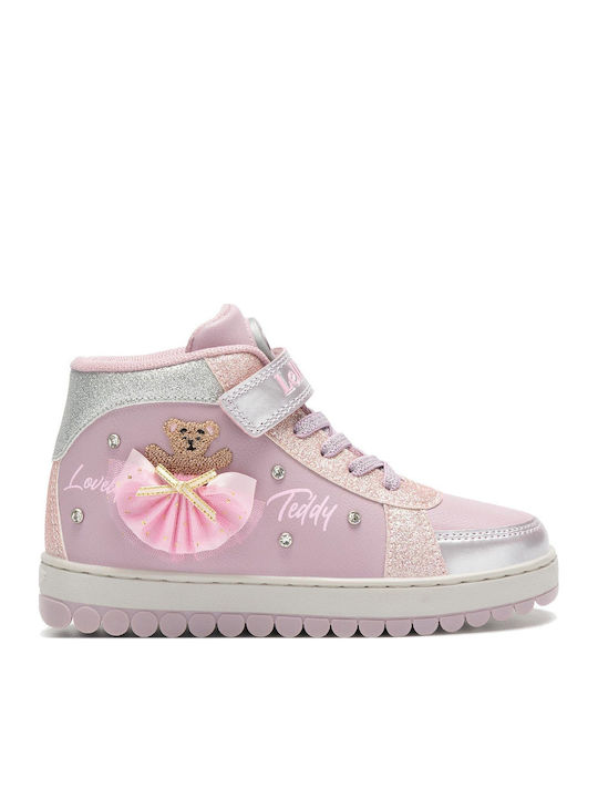Παιδικά Sneakers High με Σκρατς Ροζ
