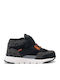 Leather Kids Boots with Velcro Black
