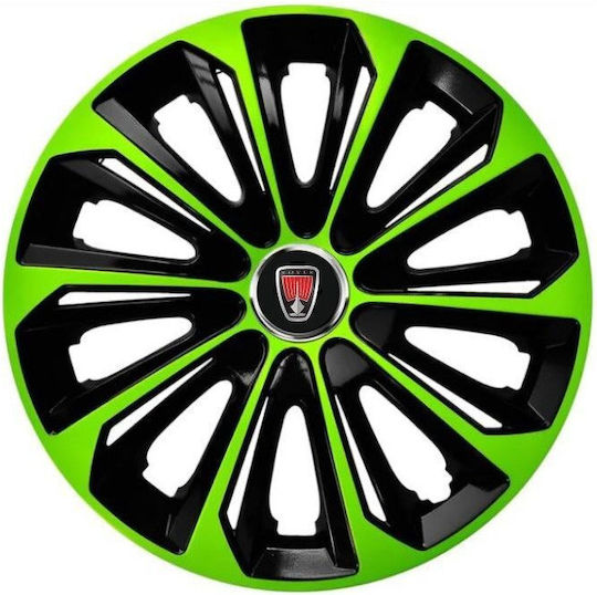 Auto Radkappen Set mit Marke Rover 4Stück 15" Grün/Grün