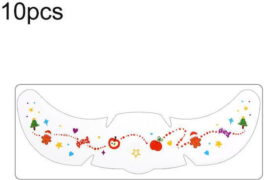 10 Pieces Pack Metallic Christmas Glitter Face Stickers Temporary Tattoos Freckles Kids Stage Makeup Accessories Costumes Party Qt-0250