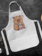 Koupakoupa Capybara Bubble Tea Kids Apron White 22x40cm
