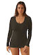 Women's Long Sleeve T-Shirt Charcoal