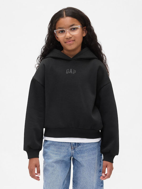 GAP Fleece Kids Sweatshirt with Hood Black