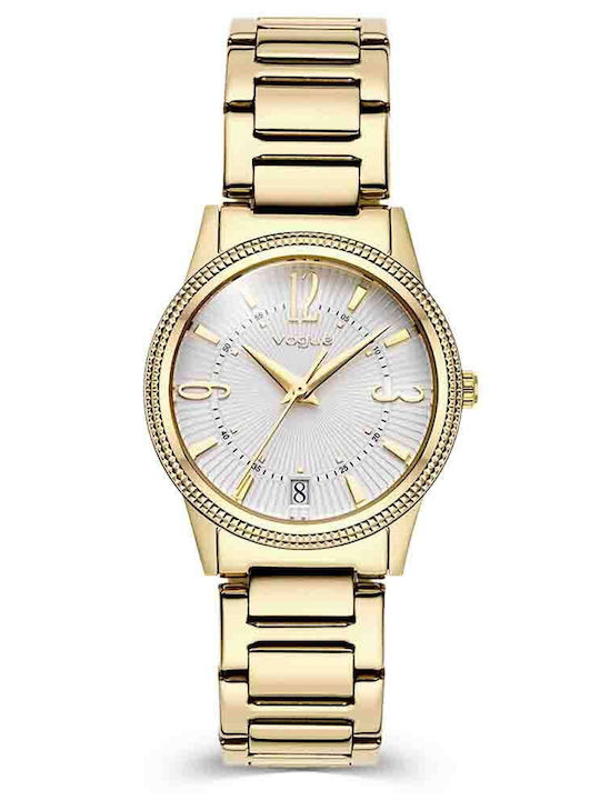Vogue Women's Watch with Gold Metal Bracelet
