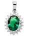 Prince Silvero Charm Rosetă din Argint cu Zircon Verde