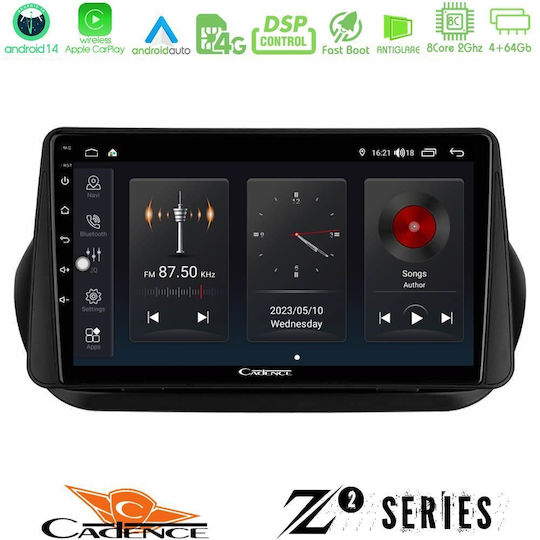 Cadence Car Audio System for Peugeot Bipper Fiat Fiorino / Qubo Citroen Nemo 2008-2014 (Bluetooth/USB/WiFi/GPS/Apple-Carplay/Android-Auto) with Touch Screen 10"