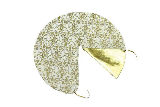 Weihnachtsbaumrock Stoff Gold mit Samttextur Ψάθινη Φ120εκ.