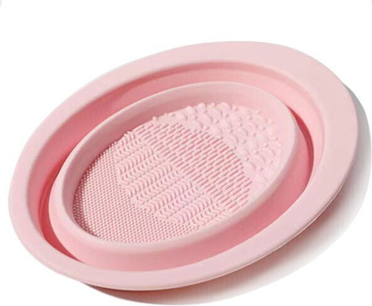 Pink Makeup Brush Cleaning Surface