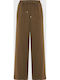 Damen Hochbund Pantaloons in Breit Bein Stil Braun