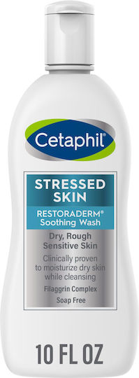 Loțiune de Curățare Cetaphil Restoraderm Piele Stresată Uscată și Sensibilă Hidratare 24h Fără Parfum Fără Săpun 296ml